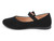 TODD BLK NBUCK STRP BOW FLAT