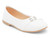 GIRLS WHT PU ORNMT FLAT