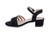 BLK STONE HEEL SANDAL