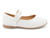 GIRL WHT PU STRP BOW FLAT