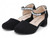 GIRL BLK NBCK STONE STRP PUMP