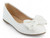 WHT PU BALLERINA W/ XL BOW