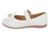 TODD WHT PEARL BOW STRAP FLAT