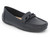 BLK TEXTURED PU CHAIN SLIPON