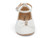 TOD PEARL WHT ANKLE STRP FLAT