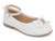 TOD PEARL WHT ANKLE STRP FLAT