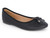 BLK EMBSSD WEAVE BOW FLAT