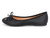 BLK EMBSSD WEAVE BOW FLAT