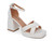 WHITE PU CHUNKY PLATFORM HEEL