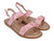 GIRL PINK DBLE STRP FLWR SNDAL