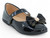 TODD BLK PAT DRESSY BOW FLAT