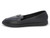 BLK VEAGN LEATHR TRENDY FLAT
