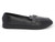BLK VEAGN LEATHR TRENDY FLAT