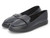 BLK VEAGN LEATHR TRENDY FLAT