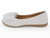 GIRL WHITE PAT BOW FLAT