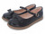GIRL BLK PAT BOW BUCKLE SHOE
