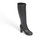 BLK VGN LTHR THICK HEEL BOOT