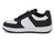BOYS BLK WHT PU LOW SNKR