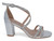 SLVR VGN LTHR RHINESTONE HEEL