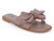 MAUVE VGN LTHR BOW FLAT