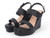 BLK VGN LTHR PLTRM WEDGE