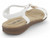 WHT VGN LTHR STRAP BEADED FLT
