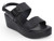 BLK VGN LTHR BCKL WEDGE