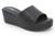 BLK VGN LTHR OPN LUX WEDGE