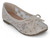GIRLS WHITE MESH FLORAL FLATS