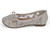 GIRLS WHITE MESH FLORAL FLATS