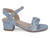 GIRLS BLUE FLORAL STRP HEEL
