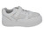 GIRLS WHT/SLVR COURT SNEAKER