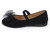 TODD BLACK NUBK MESH BOW FLAT