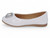 GIRLS WHITE PATENT BUCKLE FLAT