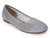GIRLS SILVER MESH STONE FLATS