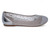 GIRLS SILVER MESH STONE FLATS