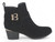 BLK VGN LTHR DBL HRNS BOOTIE
