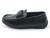 BOYS BLACK BUCKLE MOC SLIP ON