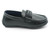 BOYS BLACK BUCKLE MOC SLIP ON
