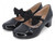 GIRL BLK PAT BOW STRAP MJ HEEL