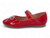 GIRLS RED PATENT BOW FLAT