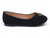 GIRLS BLACK NUBUCK CHARMS FLAT