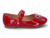 TODD RED PATENT BOW FLAT