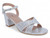 SLVR SHMMR CRSS STRAP HEEL