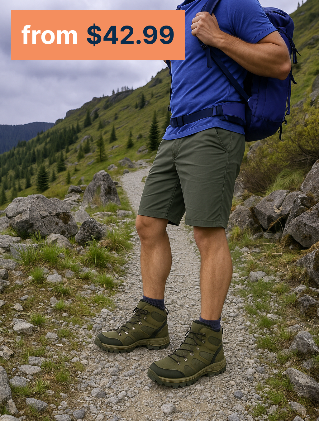Men wearing Fabco Shoes hikers in the mointains