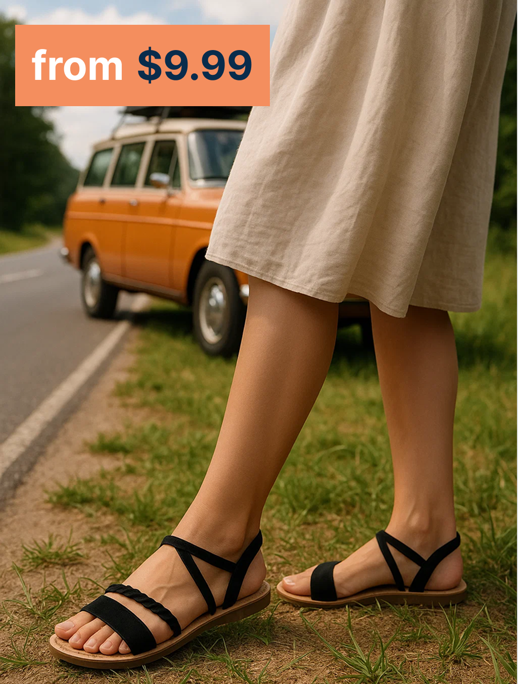 Women's black elegant sandals