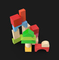 100-Piece Wooden Building Blocks Educational assembly toys for kids