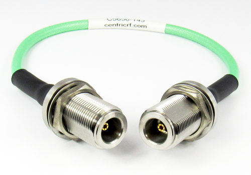 C5656-143-XX Custom N/Female Bulkhead to N/Female Bulkhead Cable Assembly w LL142 Cable Centric RF