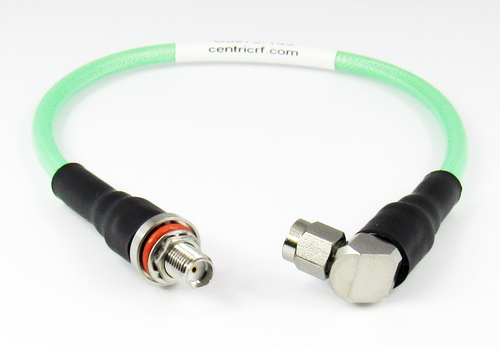 C5973-143-XX Custom SMA/Male Right Angle to SMA/Female Bulkhead Cable Assembly w LL142 Centric RF
