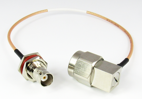 C6270-316-XX Custom BNC/Female Bulkhead to N/Male Right Angle RG316 Cable Centric RF